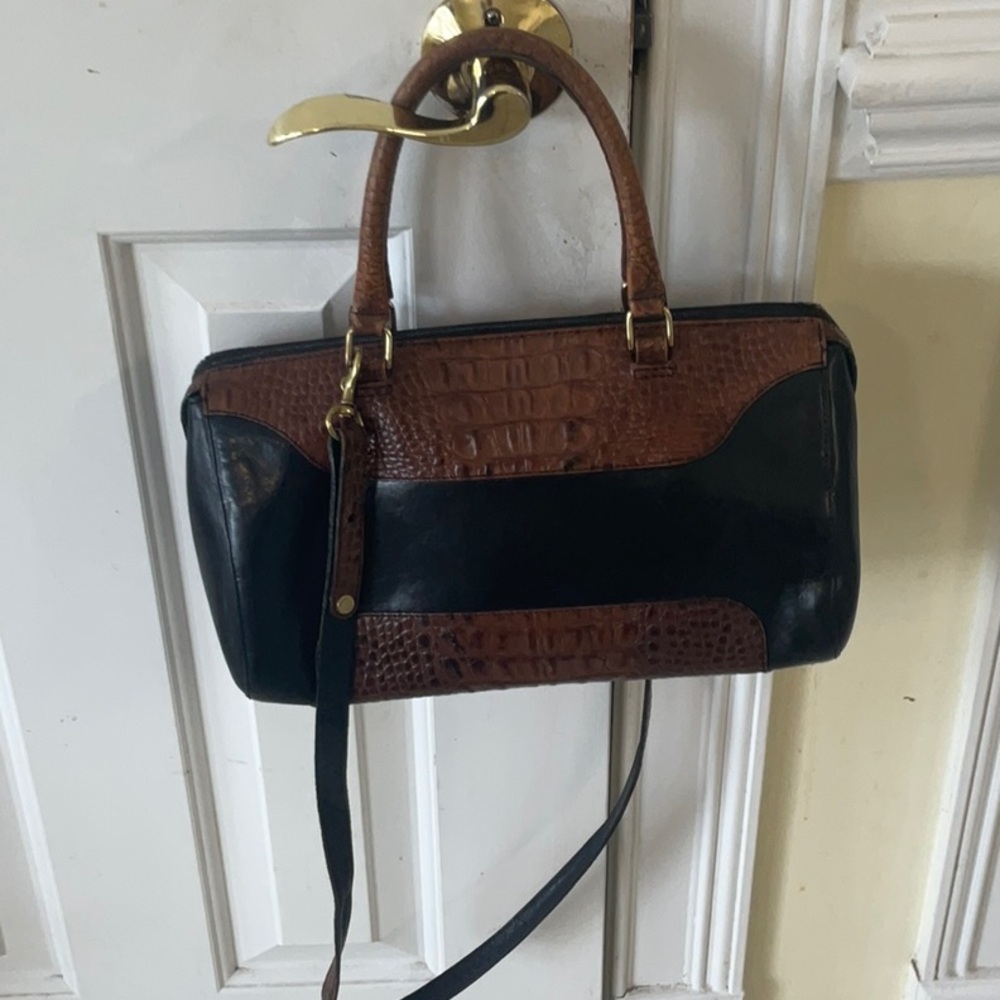 Brahmin  Vintage Black and Brown Handbag - Picture 3 of 8